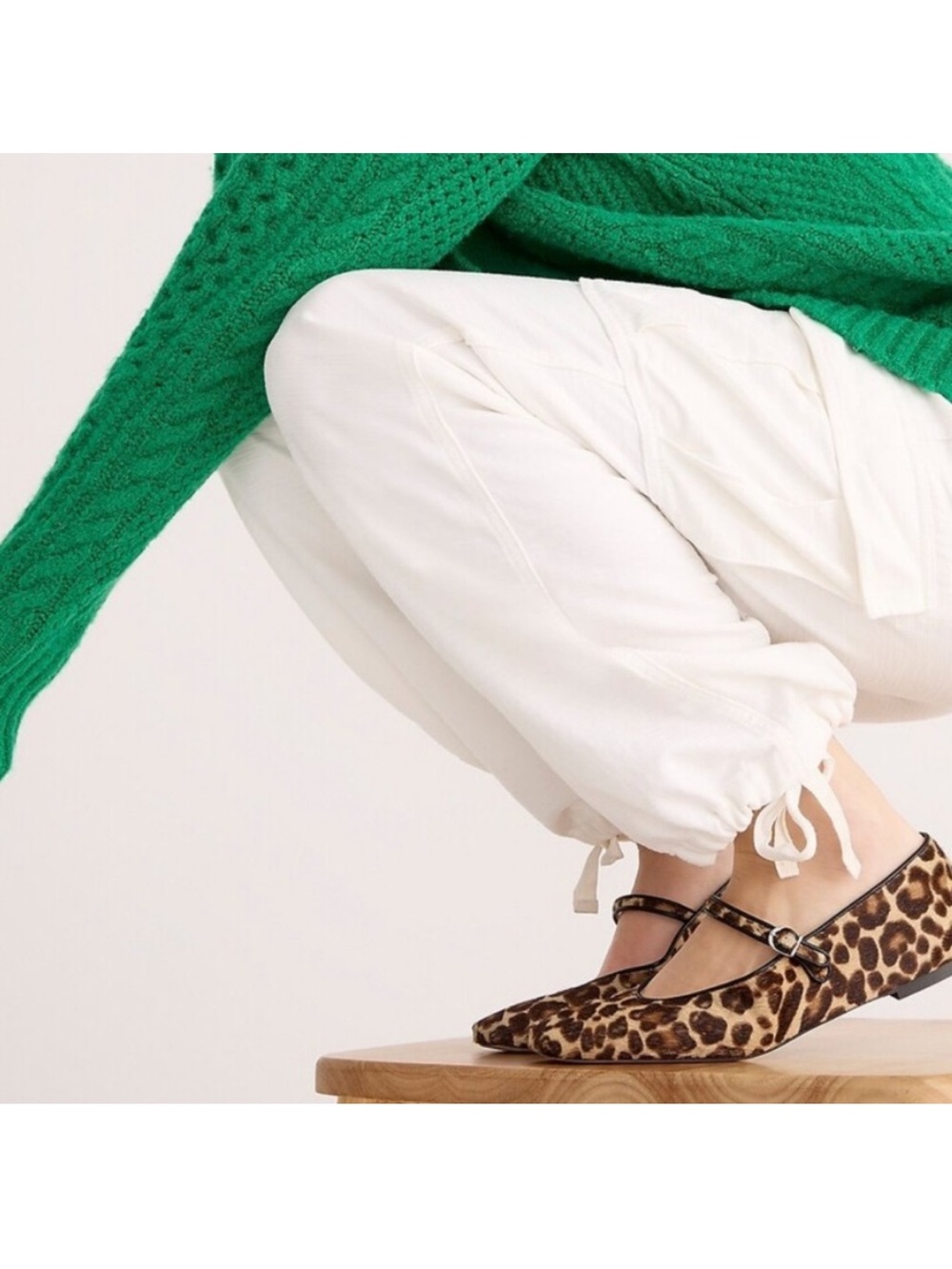 J. Crew Womens Anya Mary Jane Flats Shoes in Leopard Calf Hair Size 6.5 Preppy